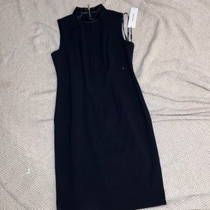 NWT Black High Neck Calvin Klein Pencil Dress